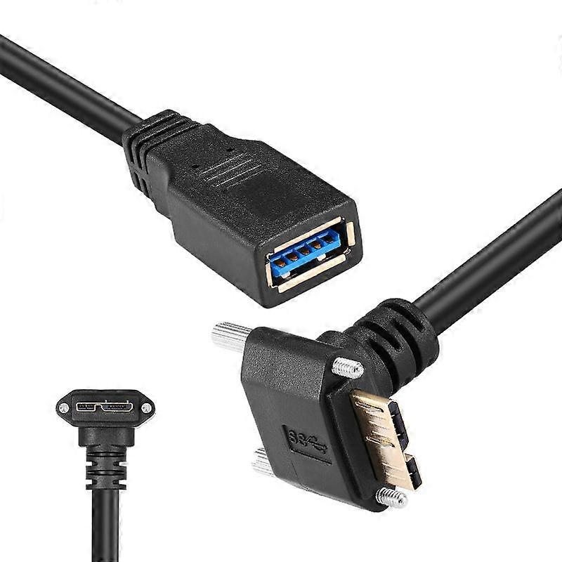 USB 3.0 Female to Micro-B Right Angle Data Cable, Length: 0.2m