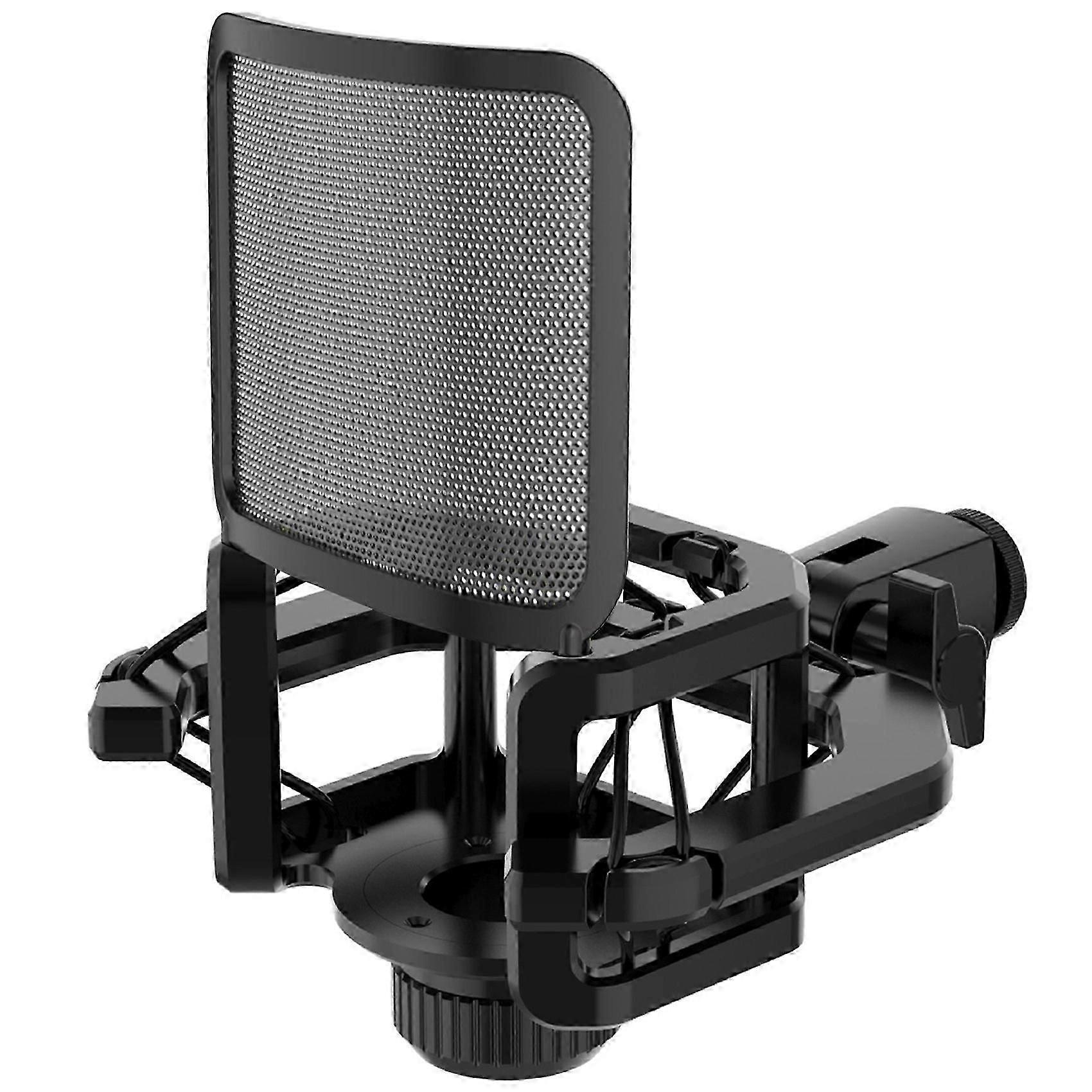 Microphone Shock Mount with Microphone Filter Windscreen,Black