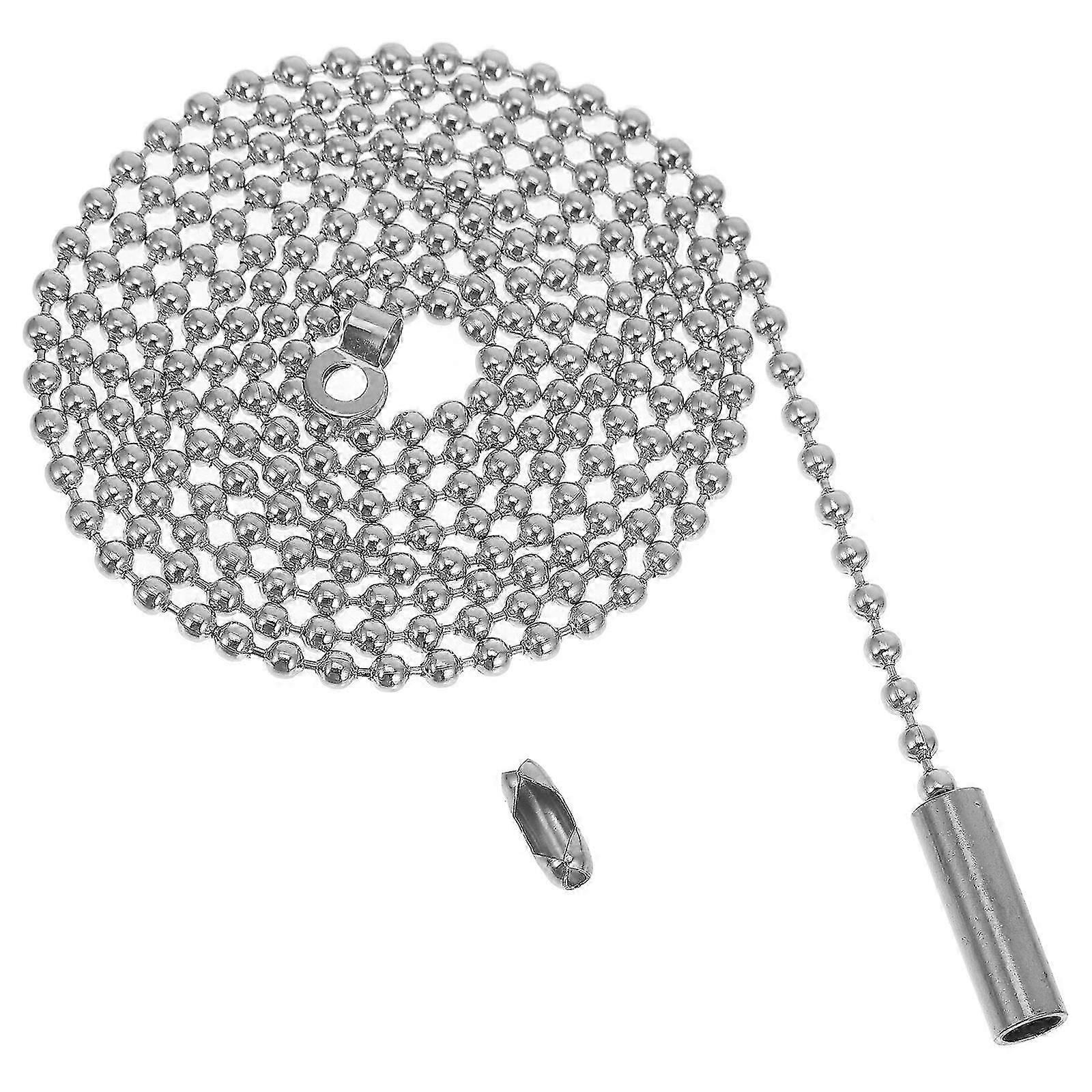 Silver Ceiling Fan Pull Chain Switch with Decorative Beaded Chain for Lamp