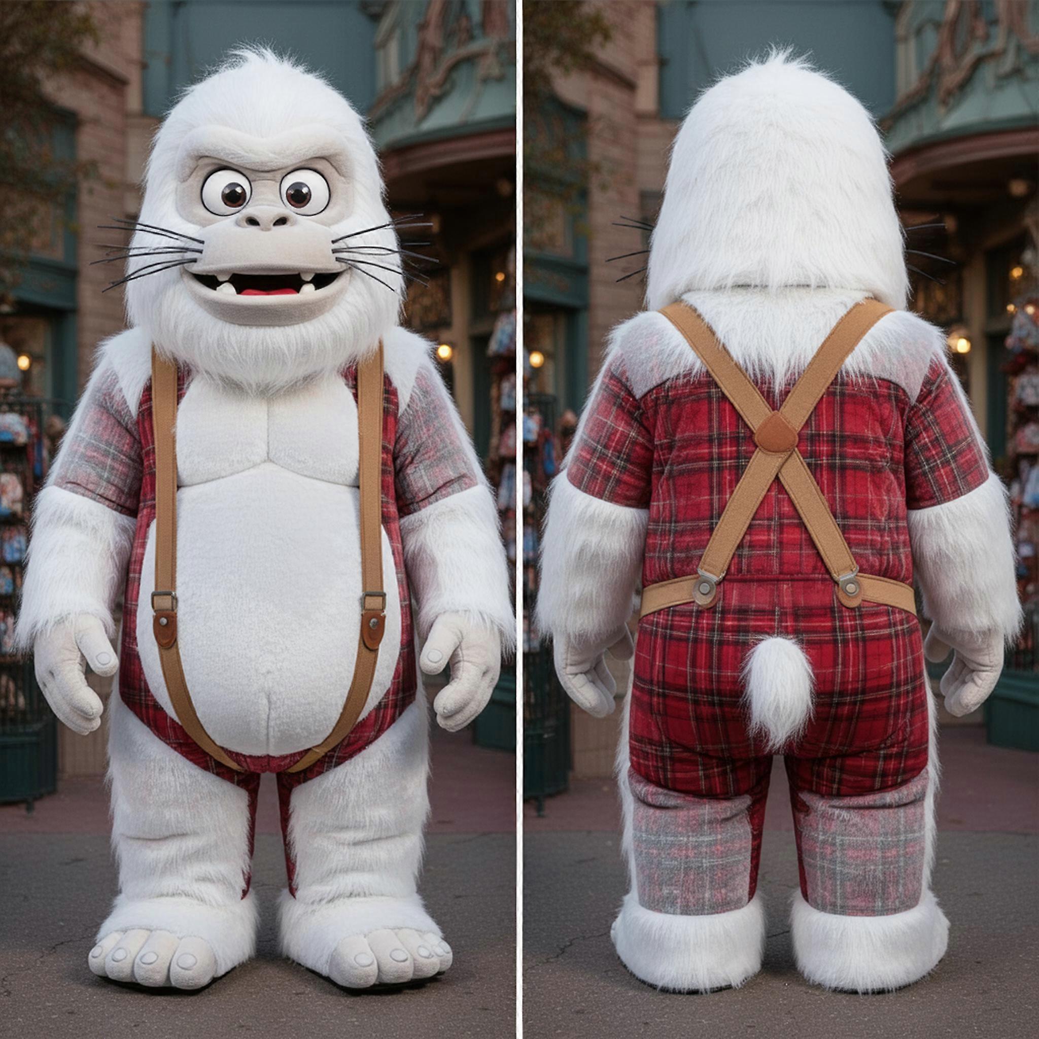 MASTICOT Snowy White Fluffy Sasquatch Mascot