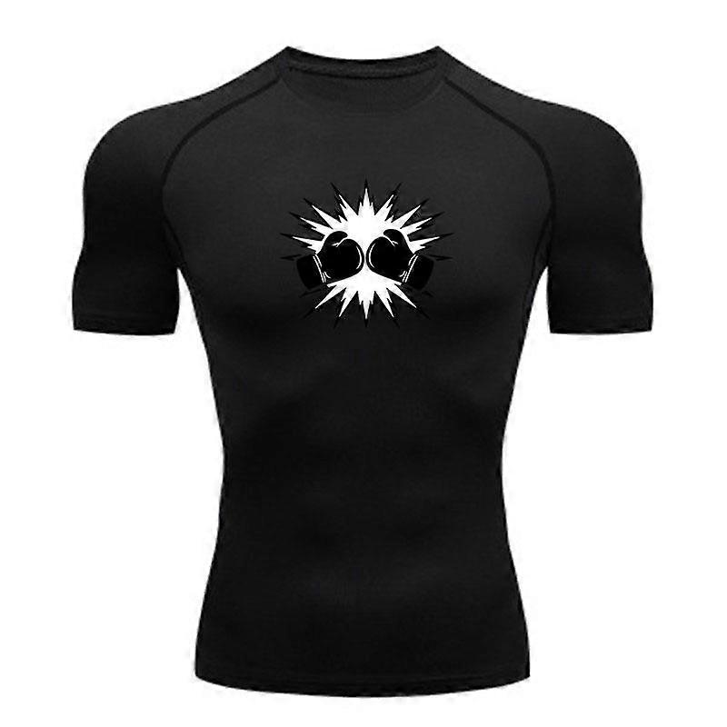 Men's Quick Dry Compression Athletic T-Shirt, Explosion Boxi