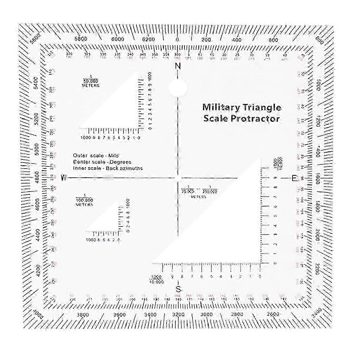 Coordinate Scale Practical Navigation Military Protractor