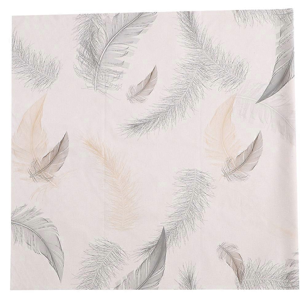 Feather Pattern Tablecloth Decorative Table Cover for Home Use 2Pcs Beige