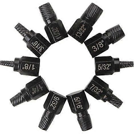 10-piece Torx screw extractor set. Bolt and nut removal tool. Round bolt extractor set  Solid head