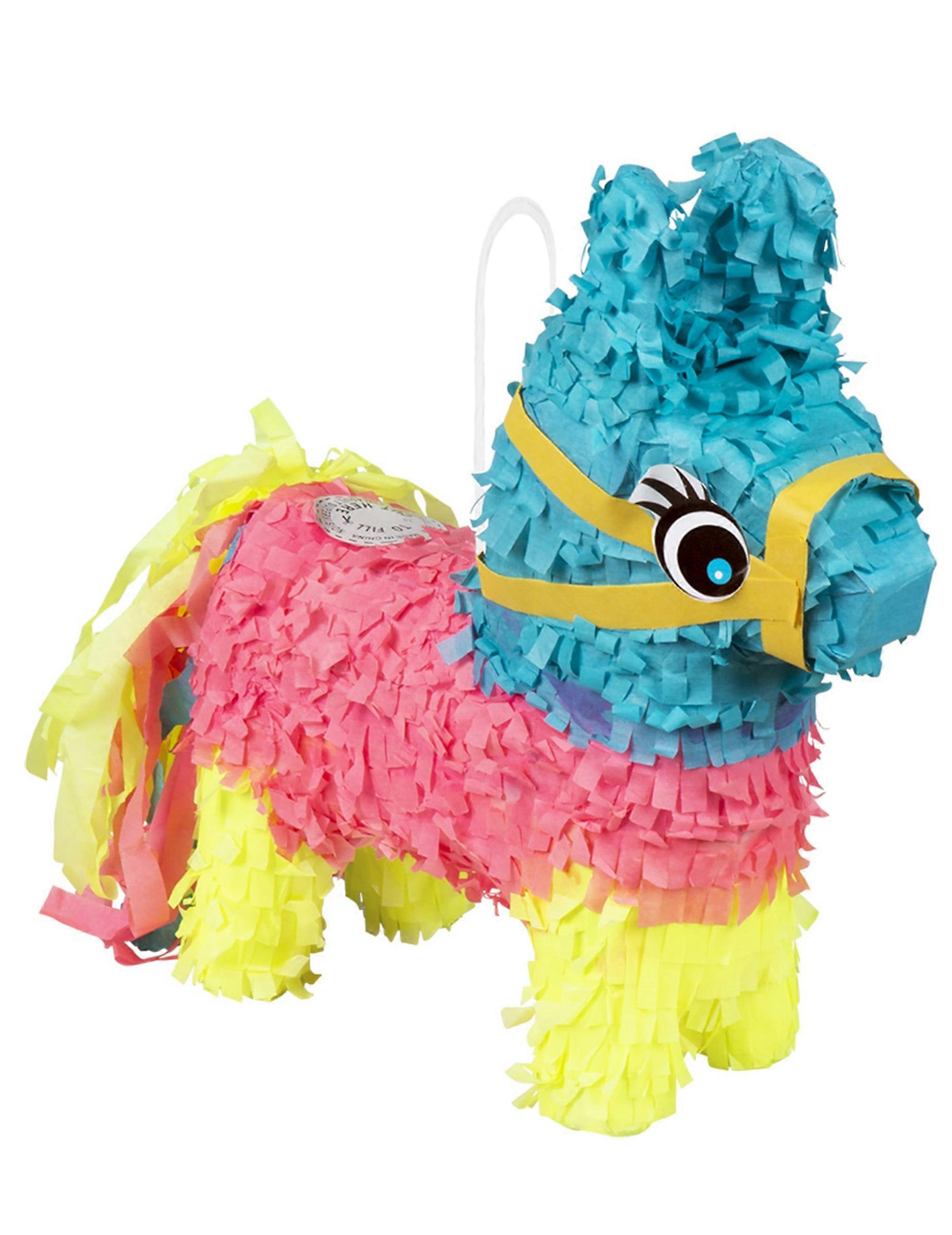 Mini multicolored donkey piñata 20 x 18 cm