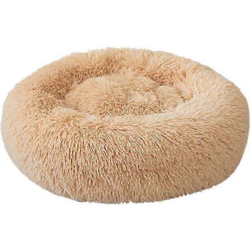 Donut shaped pet plush cat bed