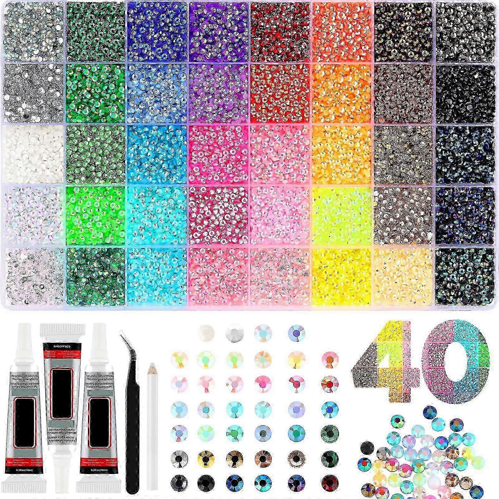 40-Color Resin Rhinestone Craft Kit