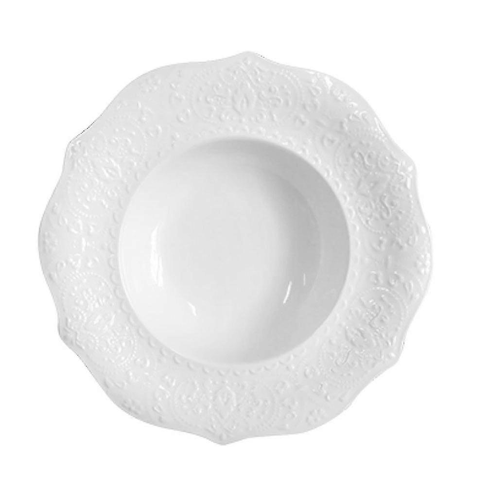 White 21cm Lace Ceramic Plate