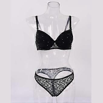 Sexy Thong Lady Push Up Bra Lace Bralette Underwear Panty Set Intimates Women Bra Brief Set