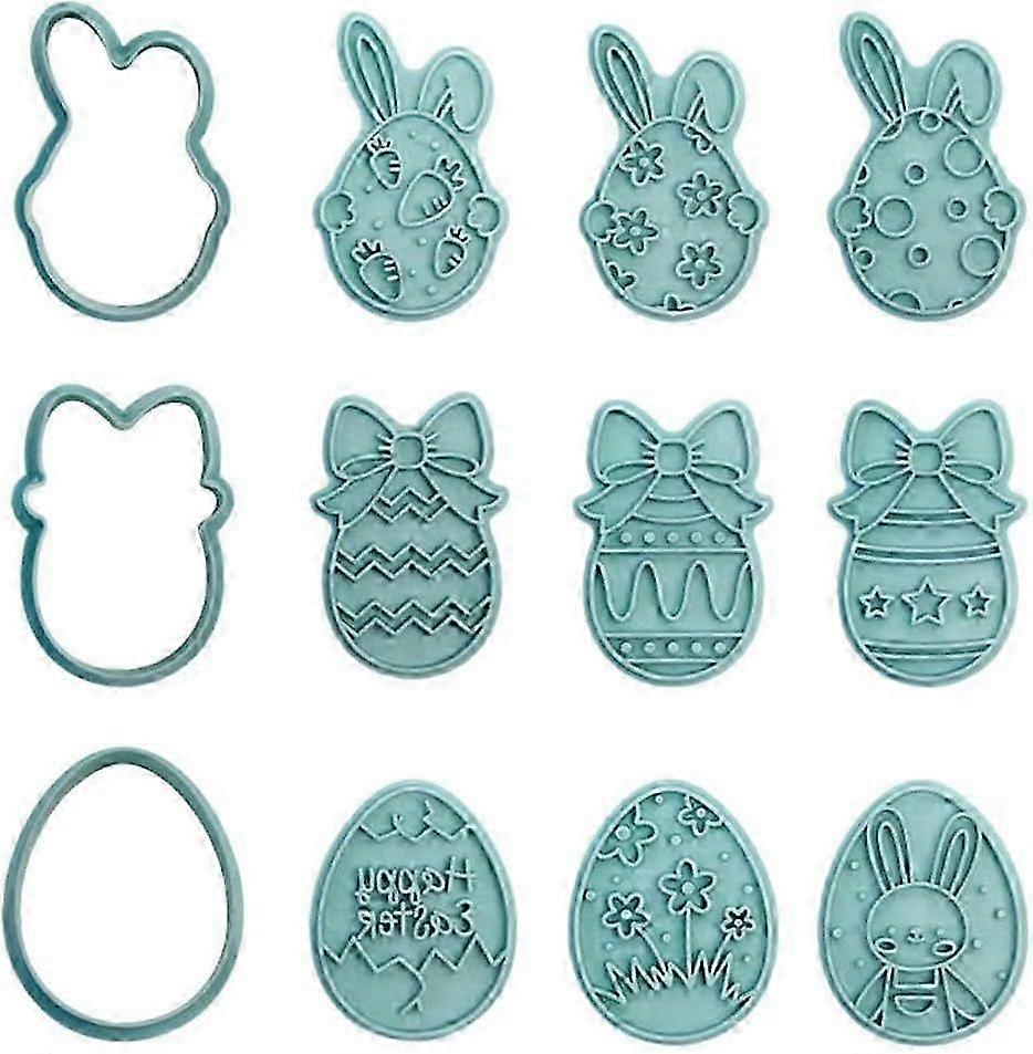 Easter Bunny Egg Cookie Cutter Set