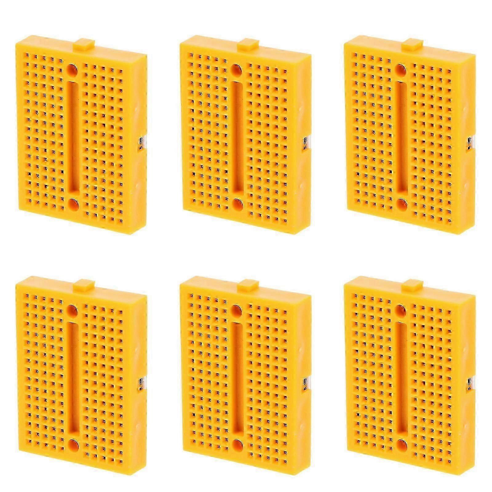Solderless Breadboards Bread Board Circuit Connecting 6Pcs Yellow ABS