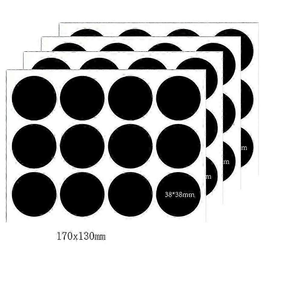 3.8cm Black Round Label Sheets