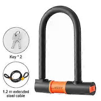 Bike U Lock Portable Mountain Road Bike Padlock Anti-theft Cycling Lock Dustproof with 2 Keys for Motorcycle Scooter  PART