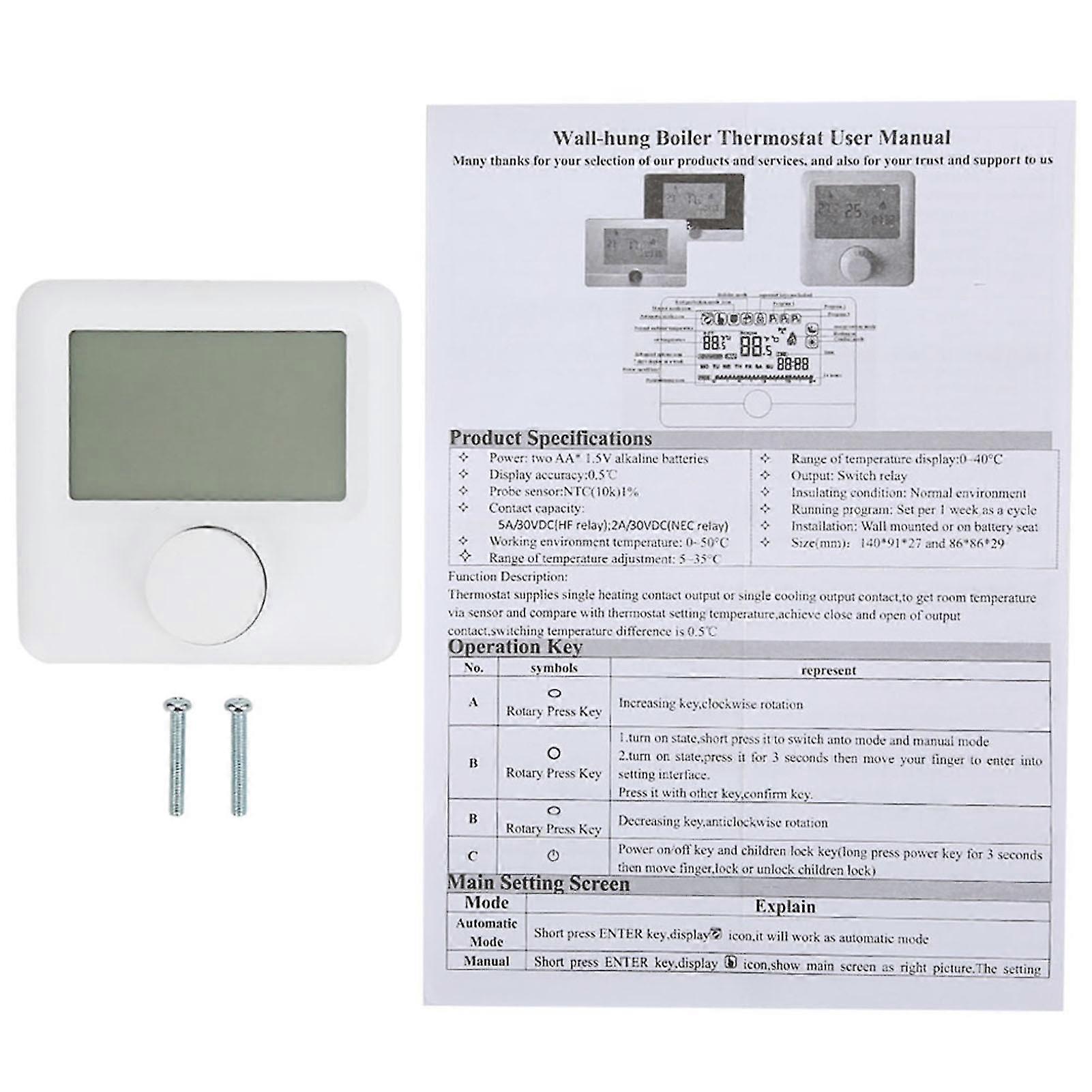 Qukaim Digital Temperature Controller Digital LCD Display Heating Programmable Temperature Controller, Adjustable Temperature Settings, Suitable