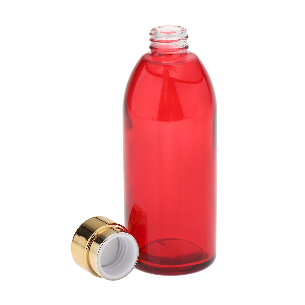 Échantillon de bouteille en verre vide de 120 ml pour le maquillage Cosmétique Crème Lotion Rouge Doré