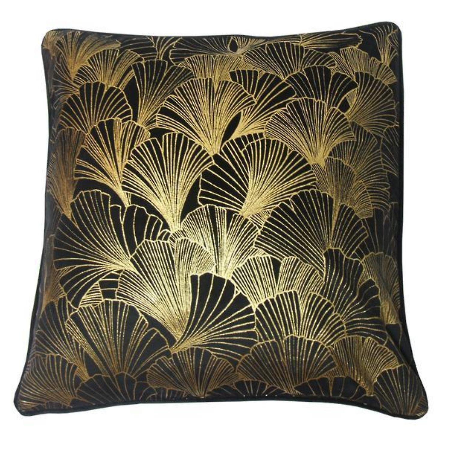 Gold Ginkgo Velvet Cushion