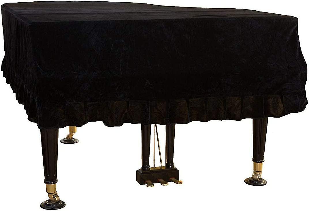 Housse de piano à queue pour pianos verticaux standard, housse anti-poussière en velours avec macramé noir, 160 cm
