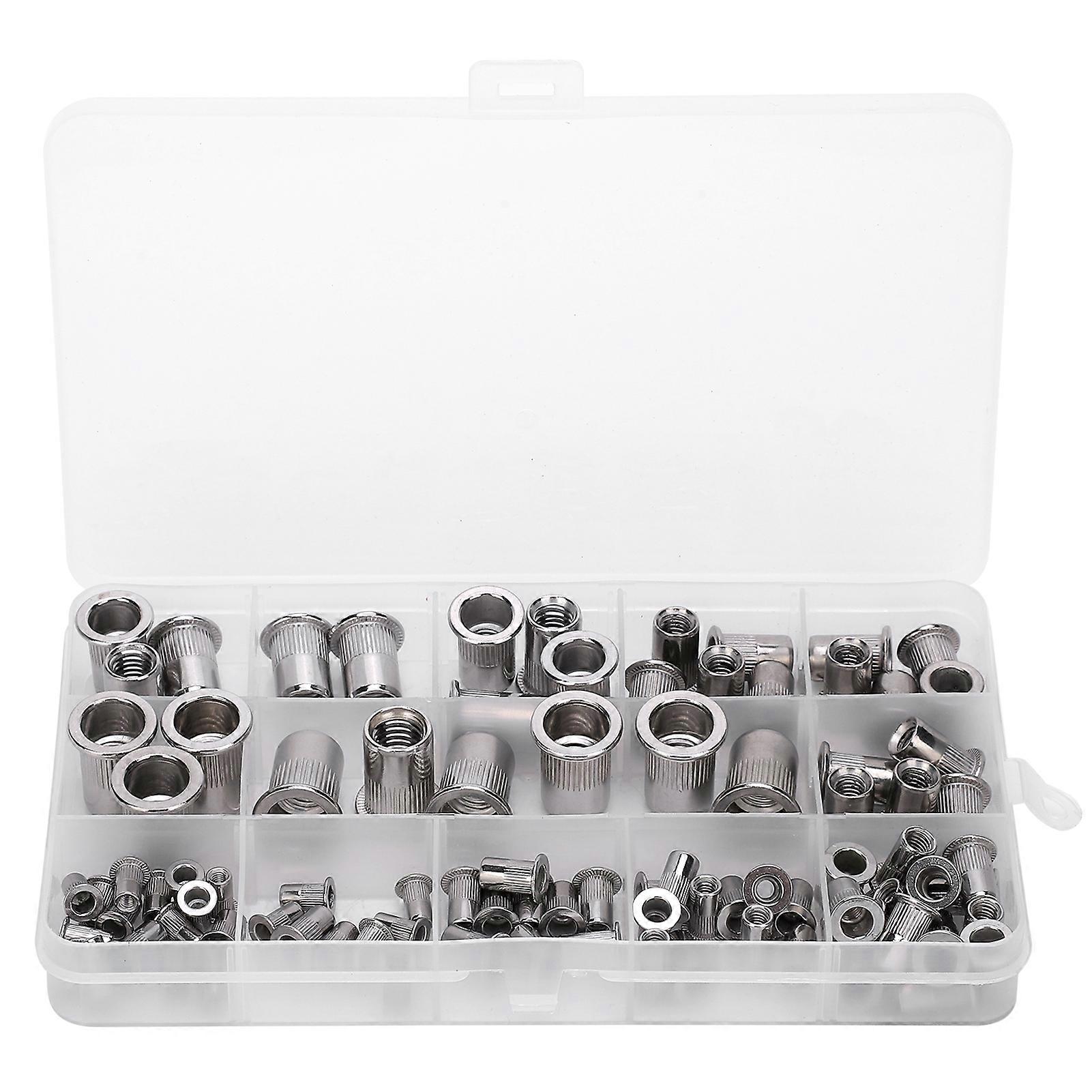 93Pcs Stainless Steel Rivet Nut Boxed M3/4/5/6/8/10 Combination Vertical Thread Fastener