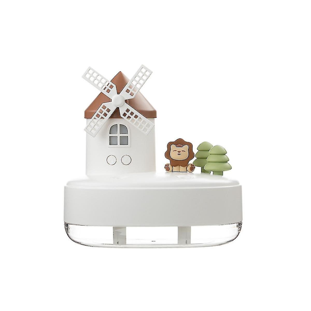 650ml Humidifier Diffuser Usb Double Spray Nozzle Wireless Diffuser Led Light Music Box White