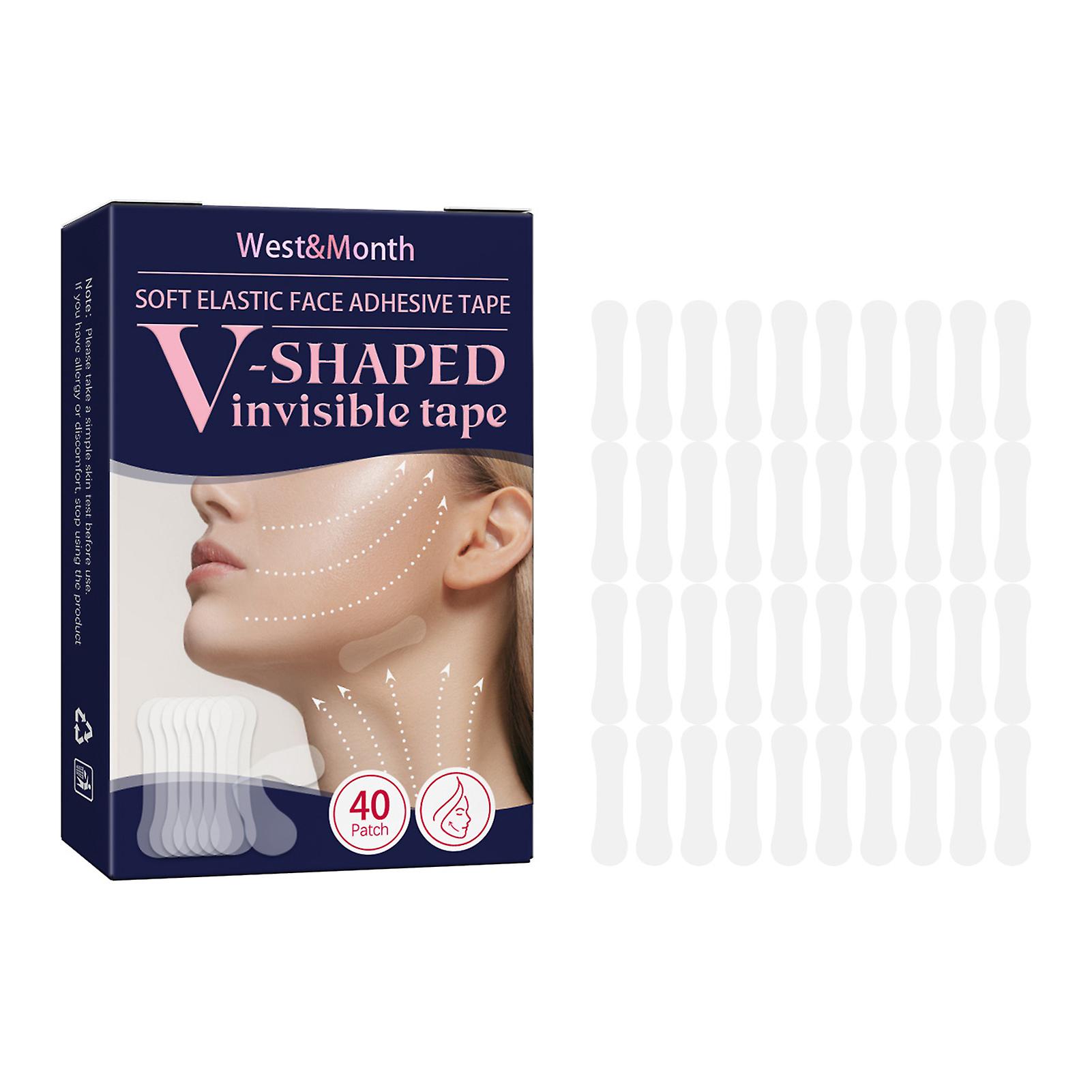West&month 40 Patch Soft Elastic Face Adhesive Tape V-shaped Invisible Tape
