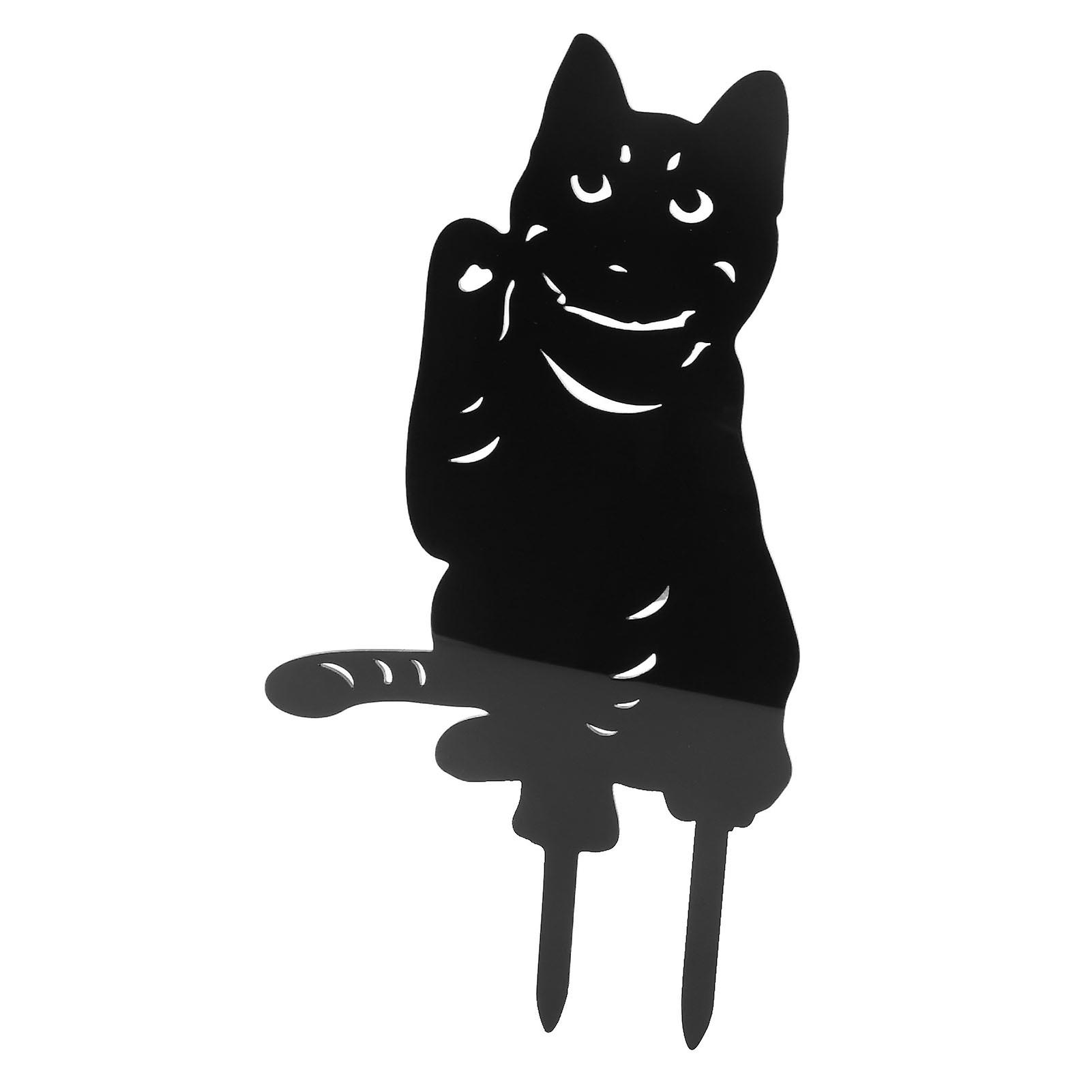 アクリル猫ガーデンステーク、芝生ガーデンパティオ、風と雨の保護、使いやすさ、複数のポーズ、イースターパーティーのための屋外金属猫像