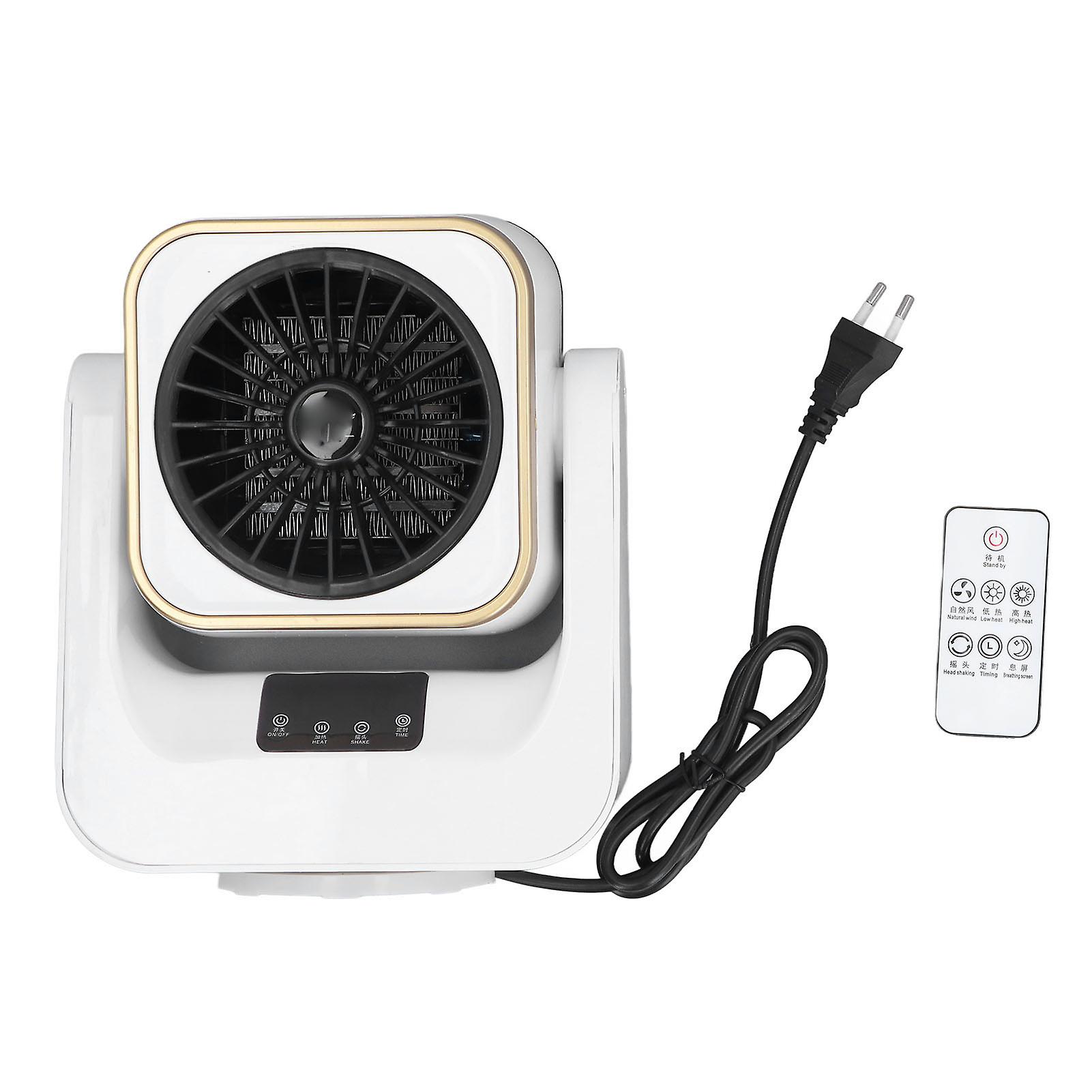 Black 1000W Remote-Controlled Desktop Heater and Cooler for Home or Office