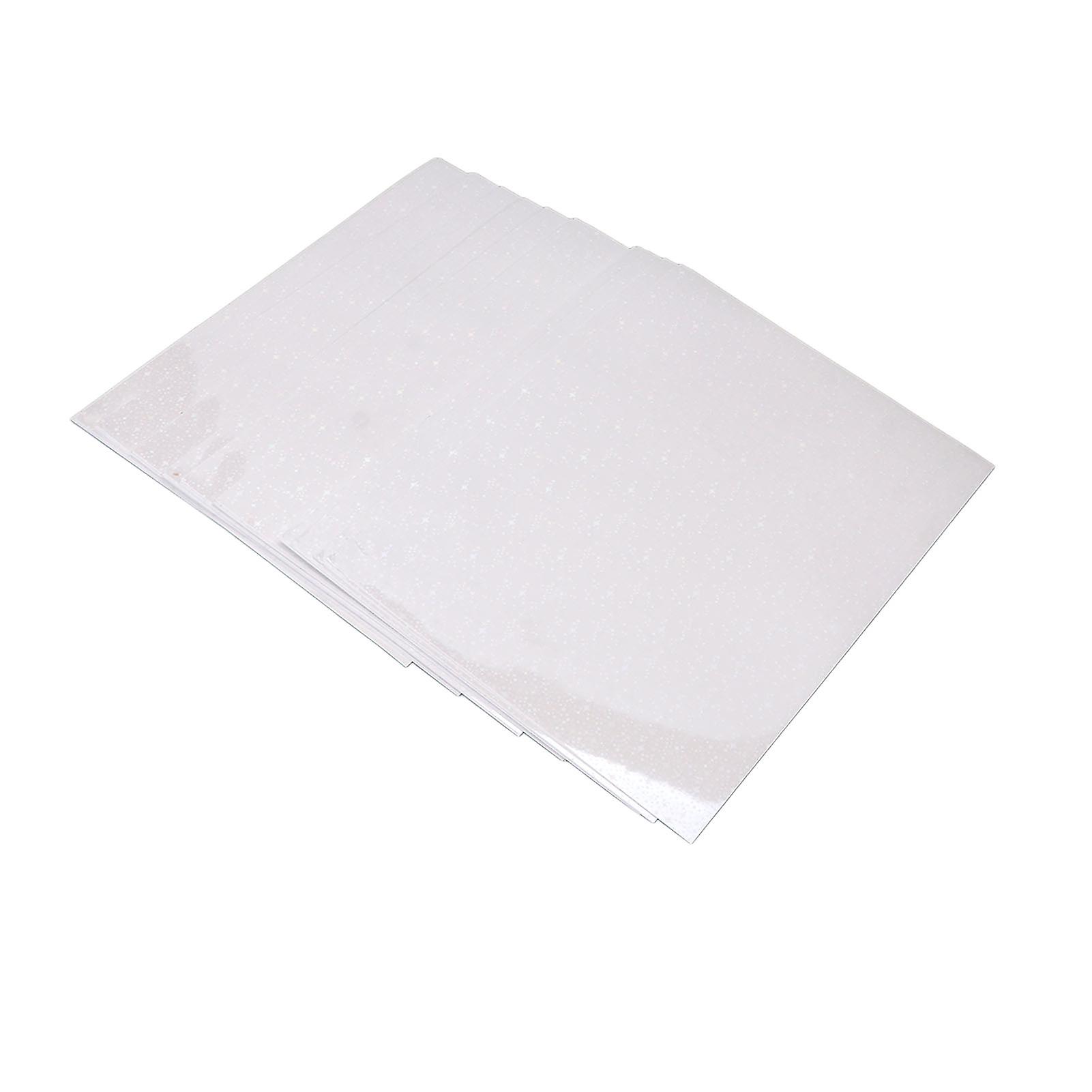 50 Sheets Holographic Cold Laminate Sheet Cuttable Waterproof Scratch Resistant A4 Cold Laminating Sheets for Badge Type 2 