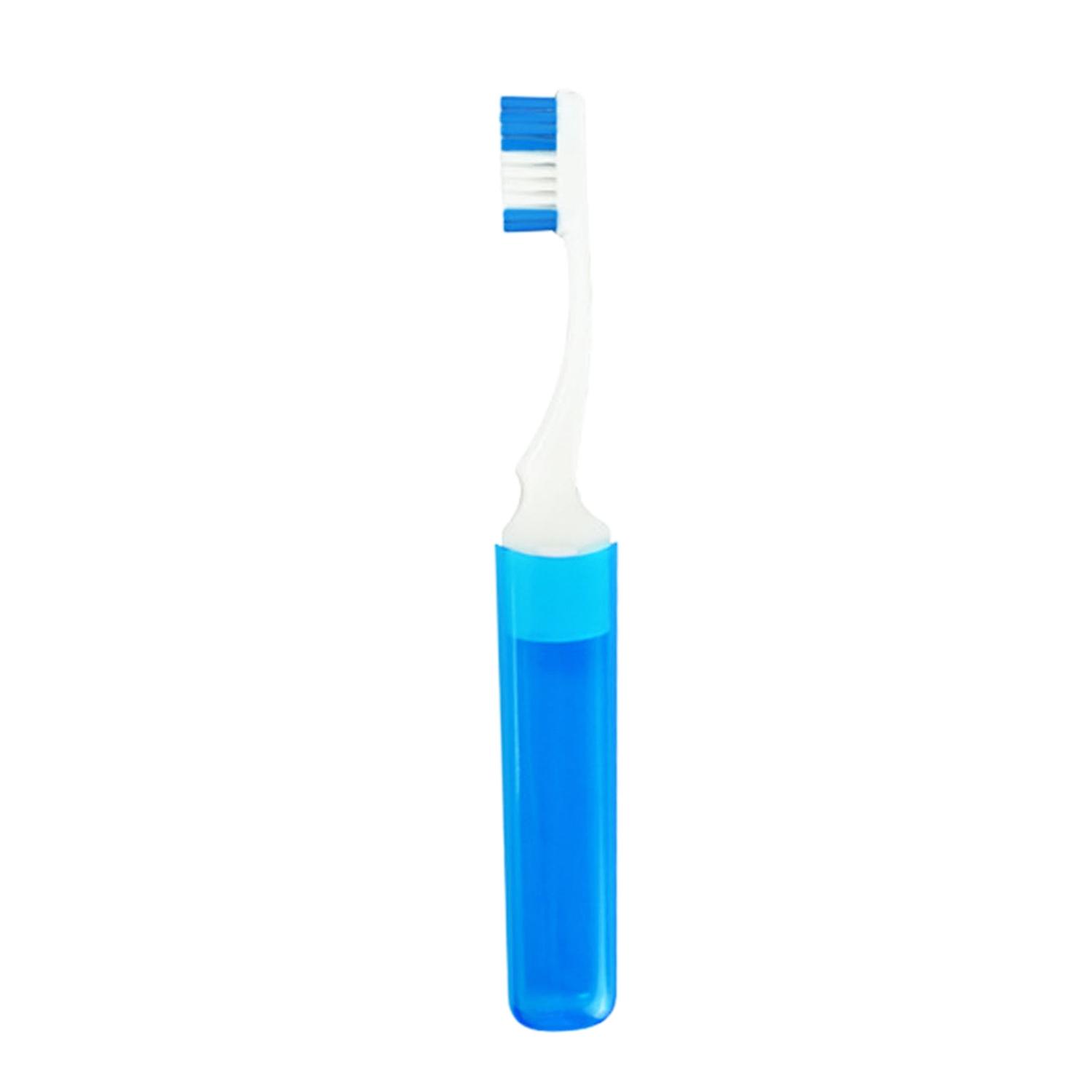 Folding Toothbrush Soft Bristles Compact Size Carry Easily Grip Comfortable Non-Slip Remove Tartar