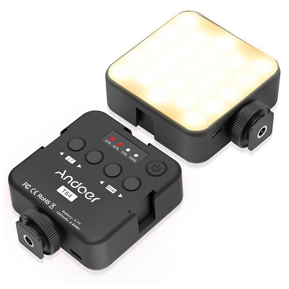 ANDOER T64 Pocket Led Light Mini Video Lamp Photography Light 2500K-9000K+/-200K Color Temperature