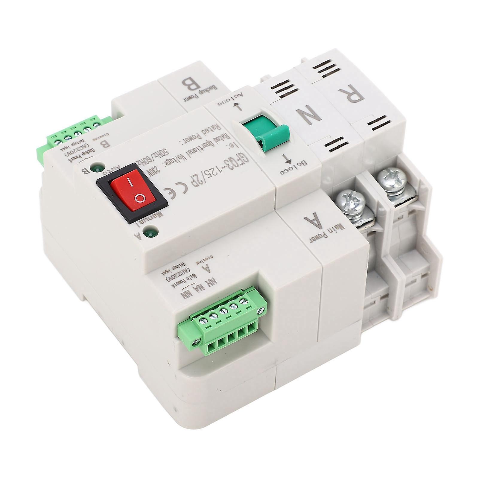 Dual Power Automatic Transfer Switch 2P Fast Switching PC AC 230V for Home Factory