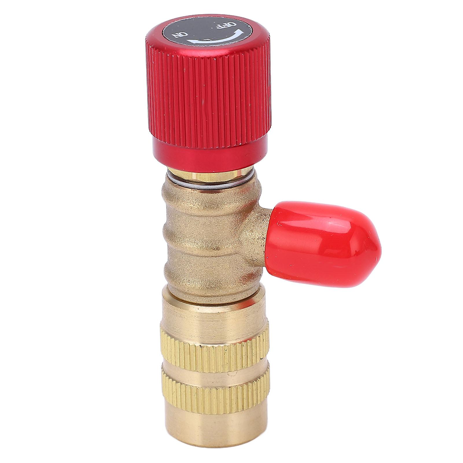 Risegun Refrigerant Charging Valve Liquid Safety Valve for R22 R410 R134A R404 1/4in Male 5/16in Female