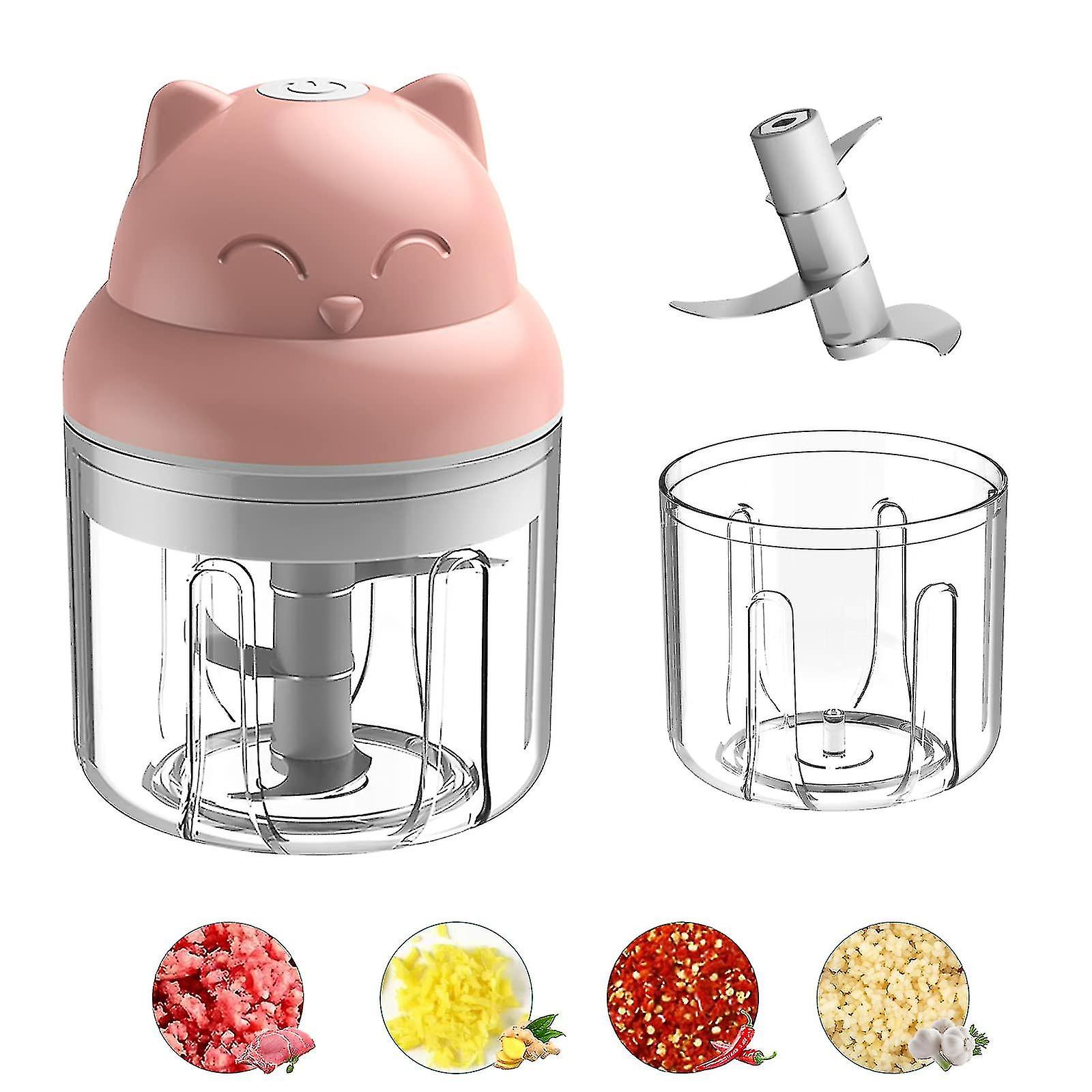 Electric Garlic Chopper, Portable Cordless Mini Food Chopper, USB Rechargeable Onion Chopper Small Food Processor for Garlic Onion Vegetables, Dice,