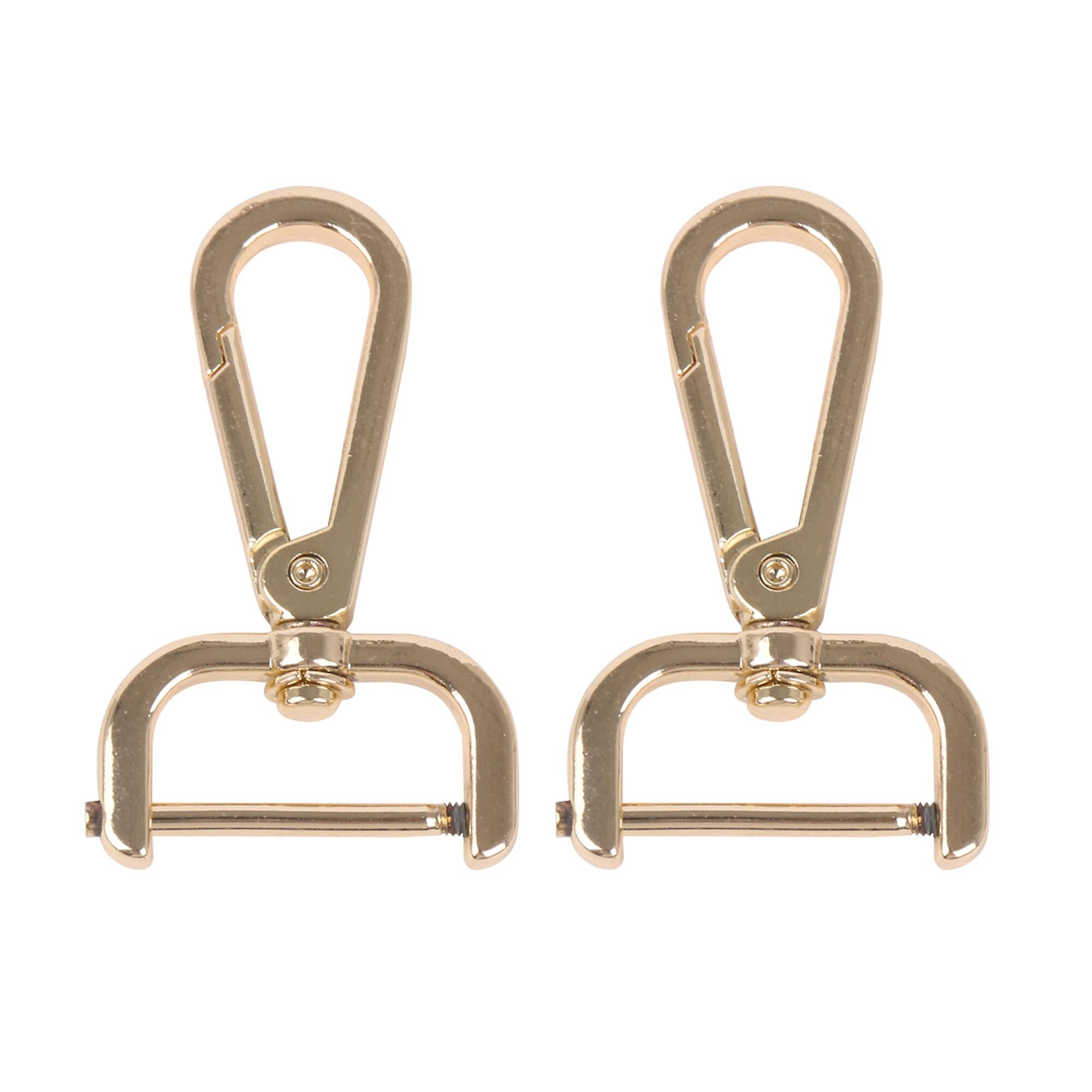 2 Pcs Light Golden Lobster Clasps for Decorations 0.98 Inch Diameter