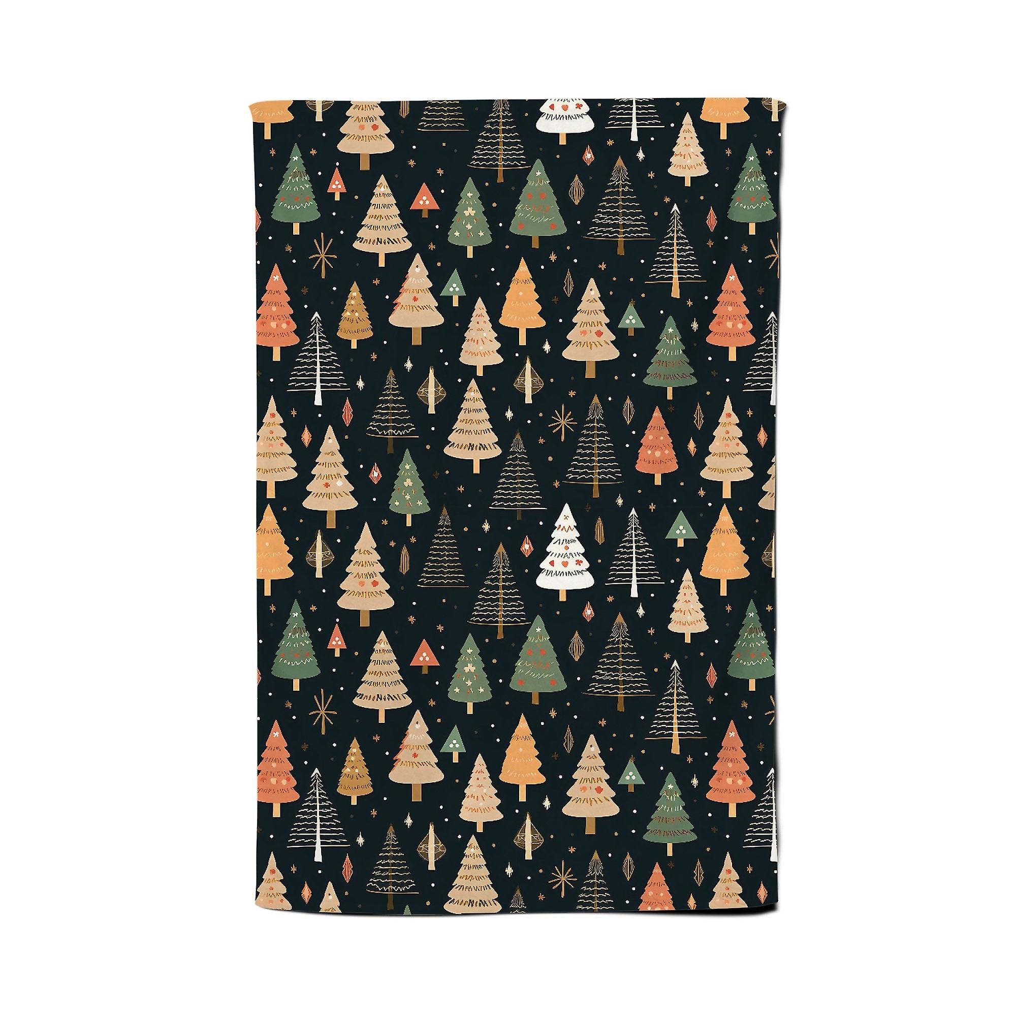 Boho Inspired Christmas Trees Tea Towel