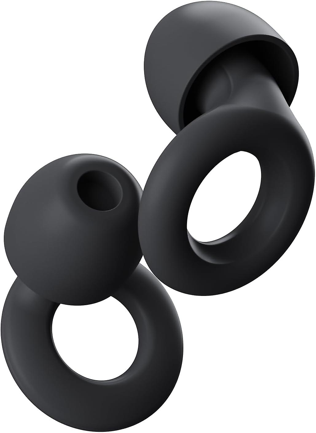 Ear Plugs for Sleep – Super Soft, Reusable Hearing Protection in Flexible Silicone for Noise Reduction - Black