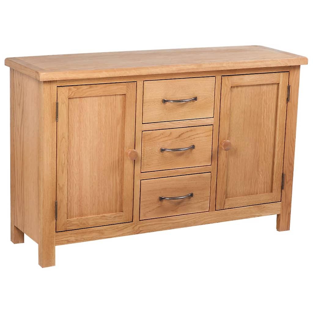 Sideboard With 3 Drawers 110X33.5X70 Cm Solid Oak Wood Sideboards & Buffets