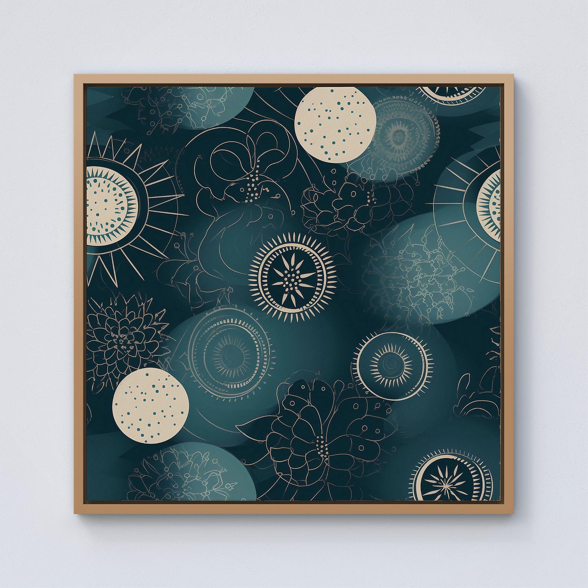 Blue Moon And Sun Framed Canvas