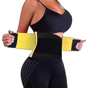 Waist Trainer Belt for Women - Waist Cincher Trimmer - Slimming Body Shaper Belt - Sport Girdle Belt (UP Graded) Yellow