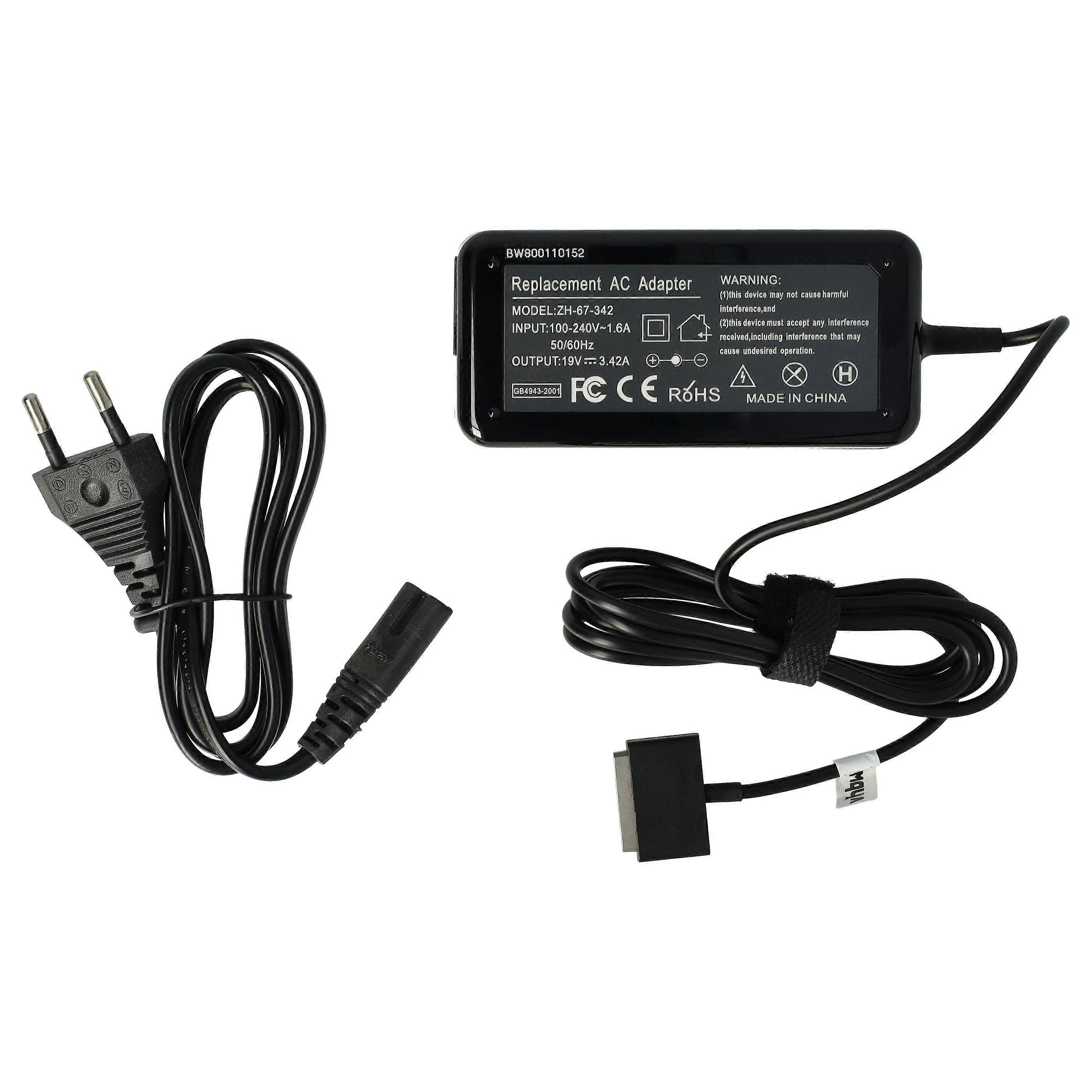 vhbw Netzteil kompatibel mit Asus Transformer Book TX300CA, TX300 Notebook - 200 cm, 65 W