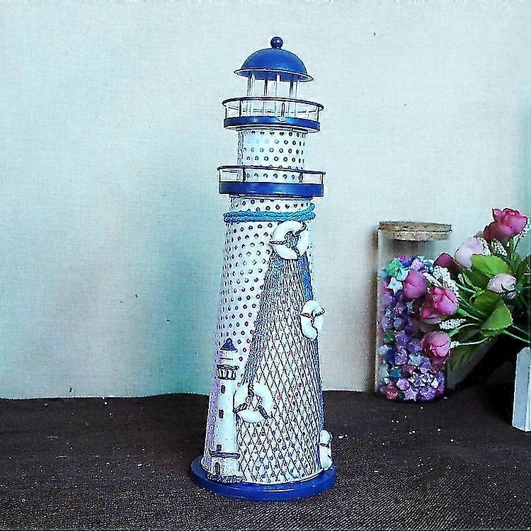 GYFDYM航海海洋フラッシュ灯台漁網ヒトデシェルメタルビーコンタワーオーナメント置物工芸品文鎮家の装飾