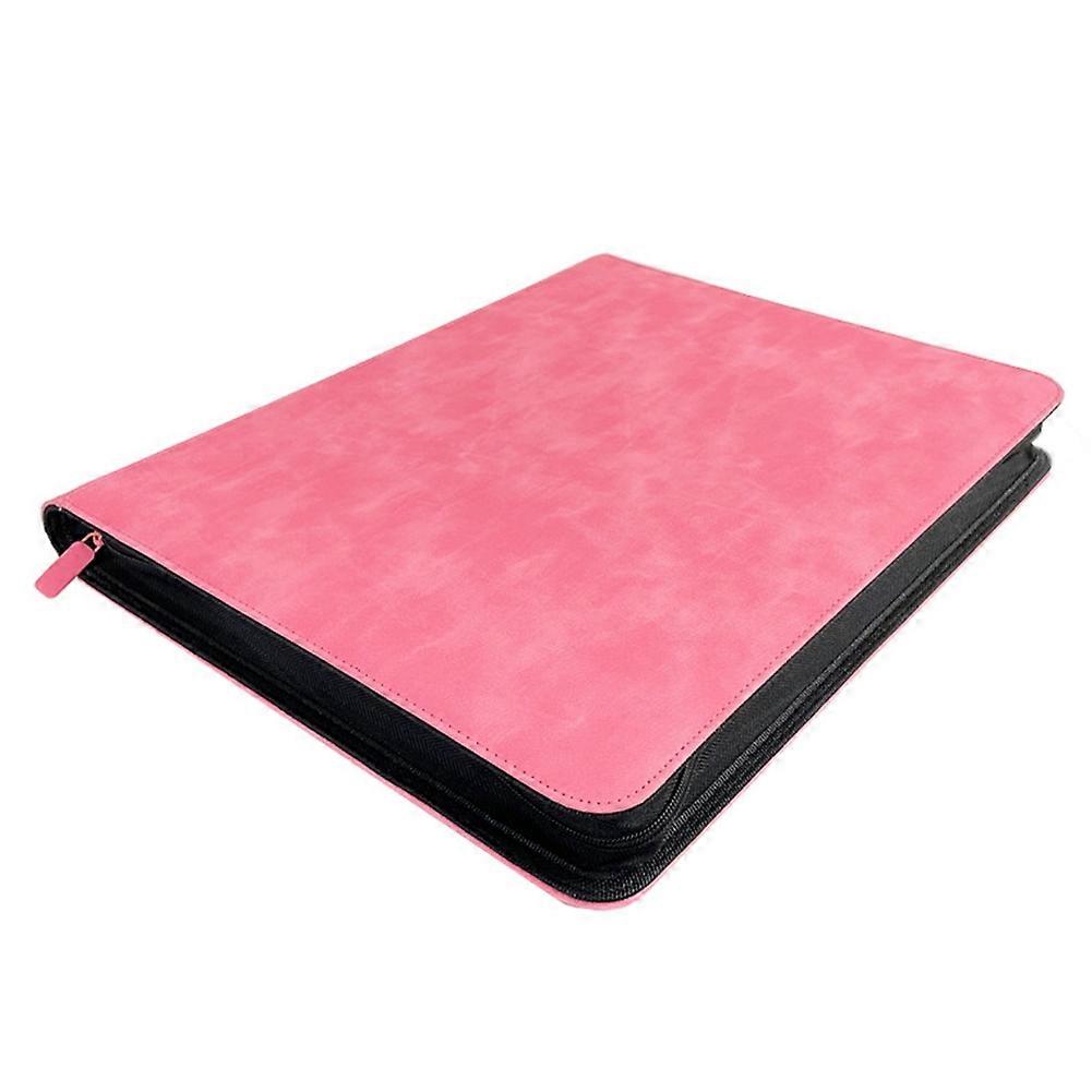 216 Card Slots Large Capacity Hard Card Holder Card Collection Card Book Waterproof & Dustproof Pink