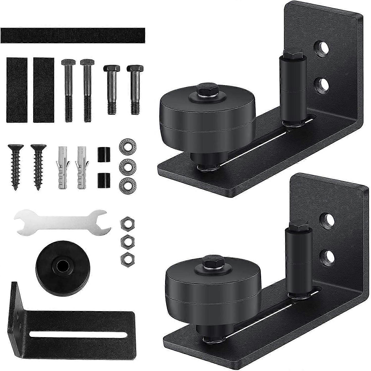 2PCS Floor Guide, Barn Door Floor Guide, Adjustable Roller Floor Guide with 8 Co &