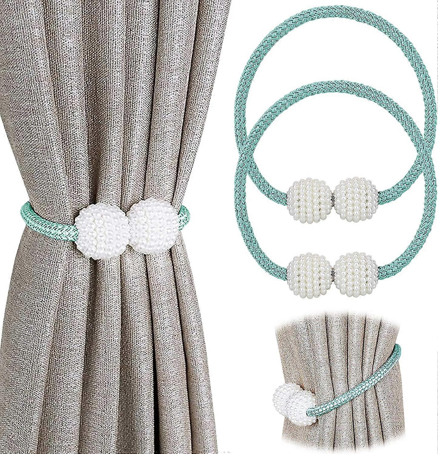 Set of 2 magnetic tiebacks for small, thin or sheer curtains Tieback: gold.