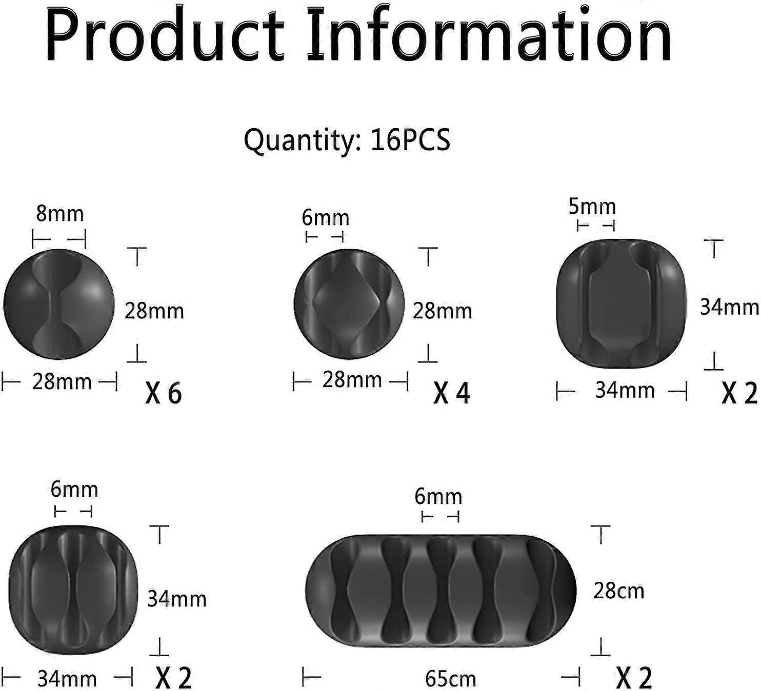 Cable Clips [16 Pcs], Cable Support Clips, Cable Holders And Covers