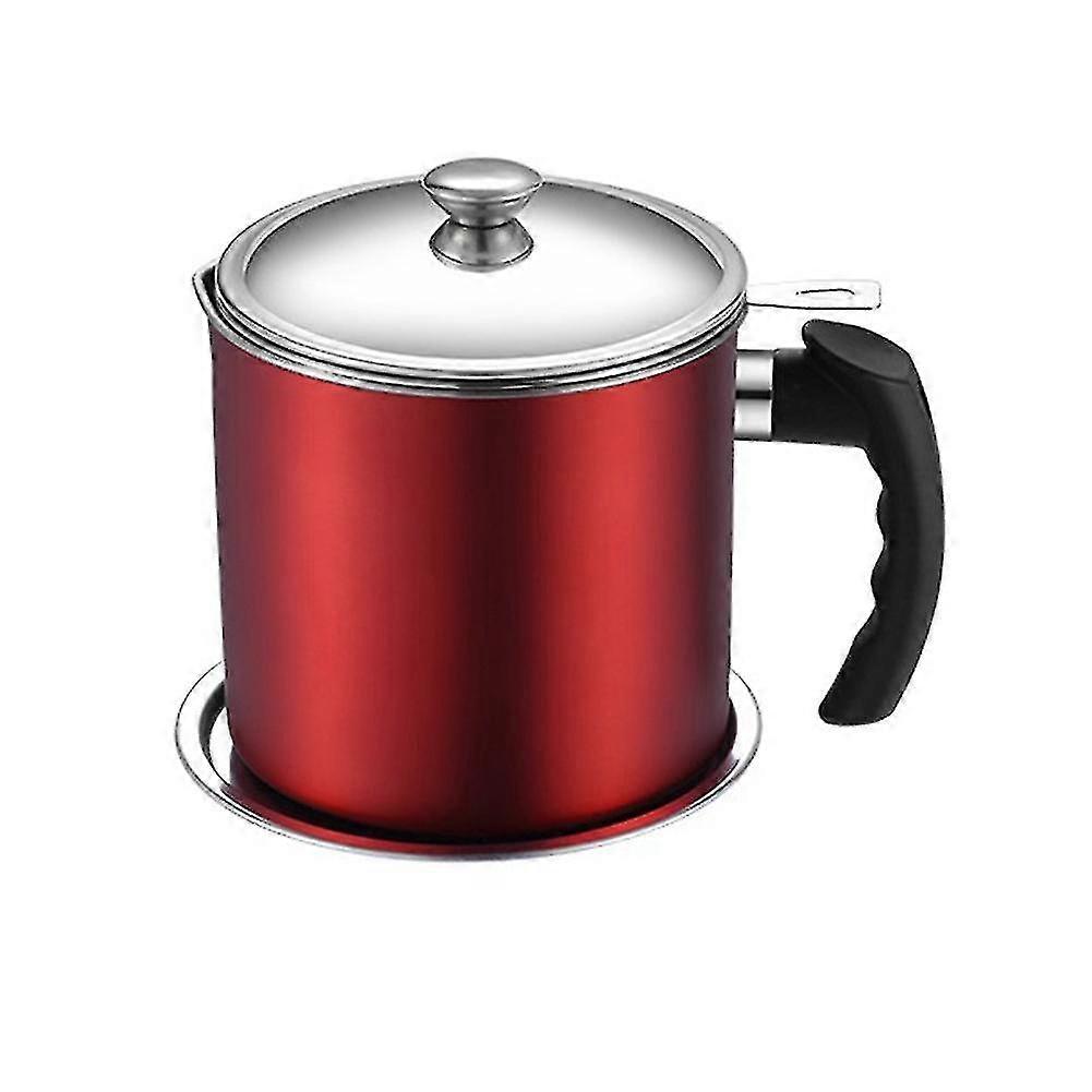 stainless steel bacon grease container with strainer, compatible with kitchen