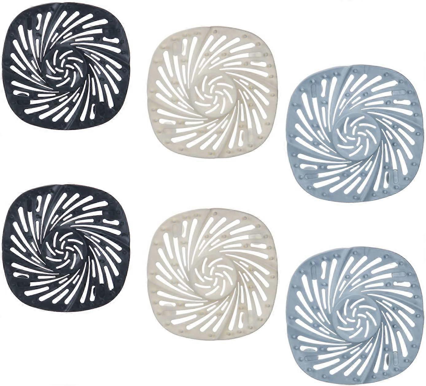 6-pack duschavtappningsfilter, silikonhårfilter, duschhårfilter, duschhårfångare