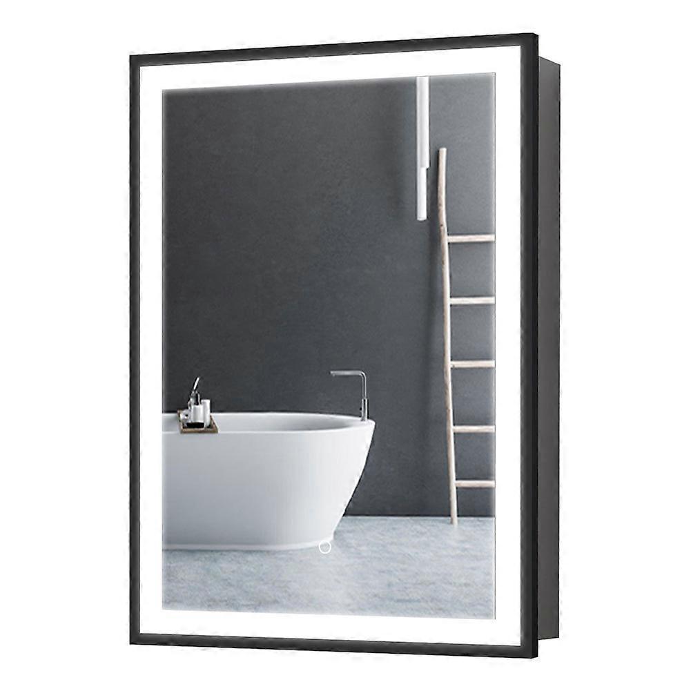 Modern Black Surface Mount LED Mirror Cabinet