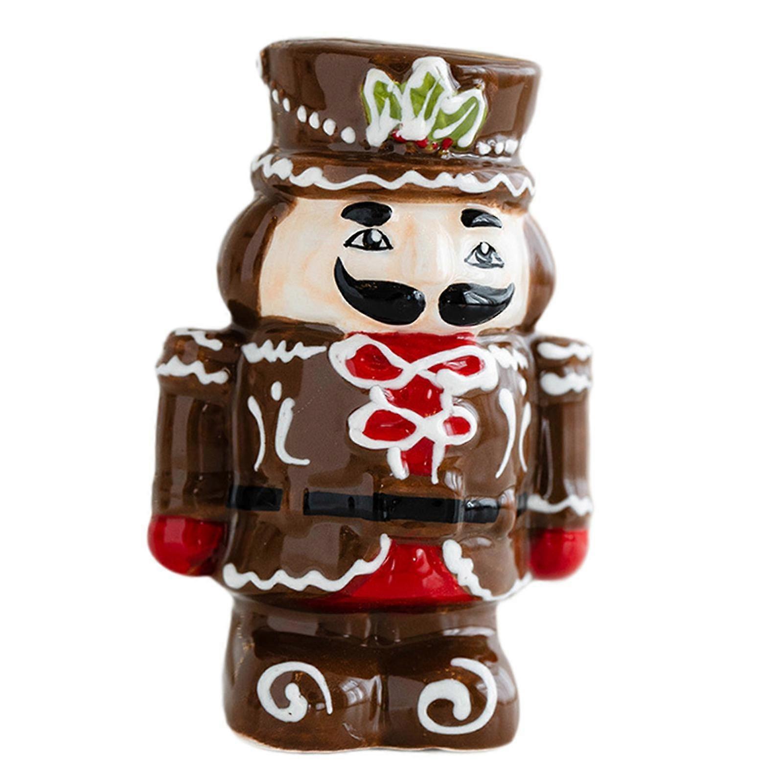 Nutcracker Statue Ceramic Festive Home Decor Creative Salt and Pepper Shaker Style A