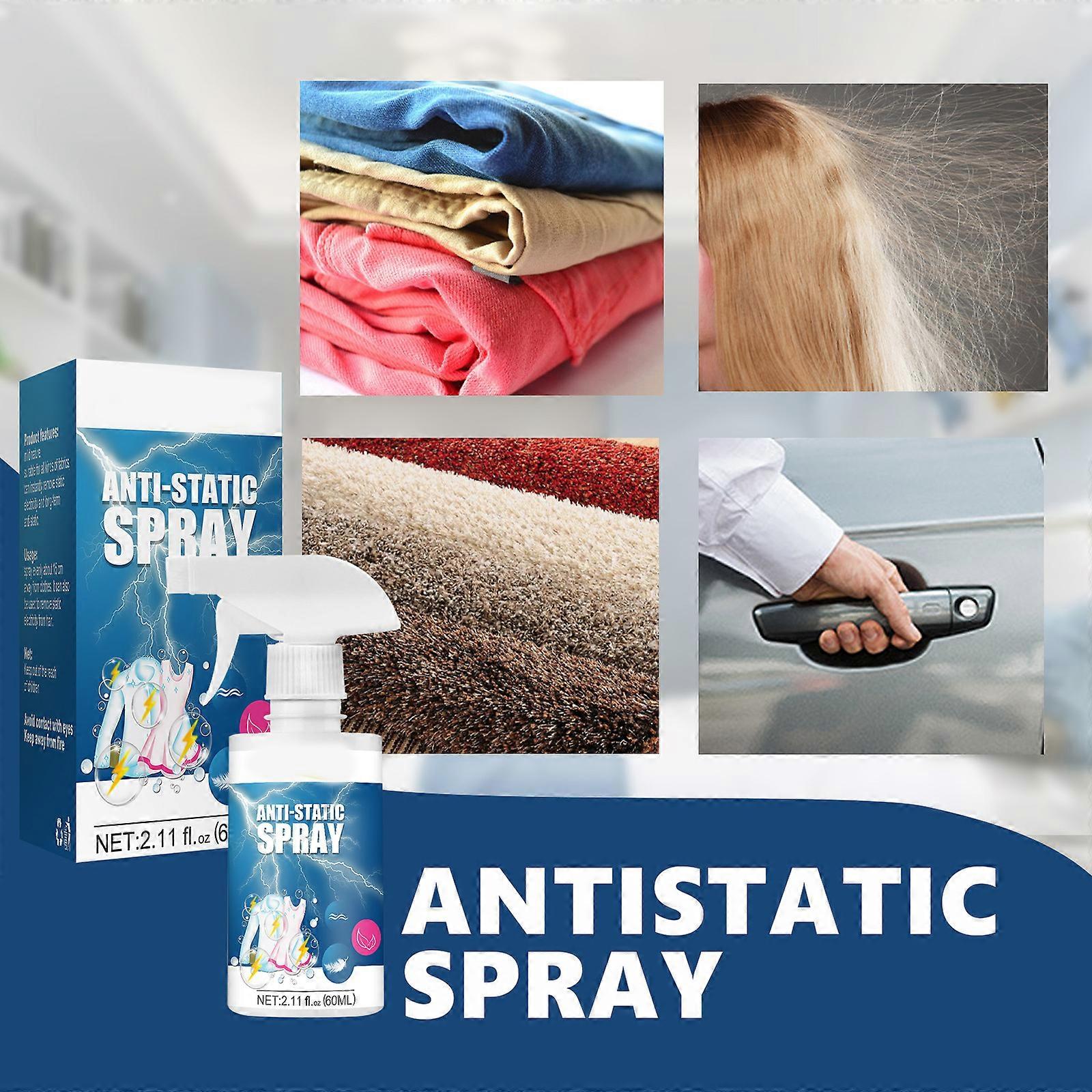 Static Remover Sprays for Clothes Long Lasting Anti-Wrinkle Anti-Sticking Household Anti Static Spray 60ml