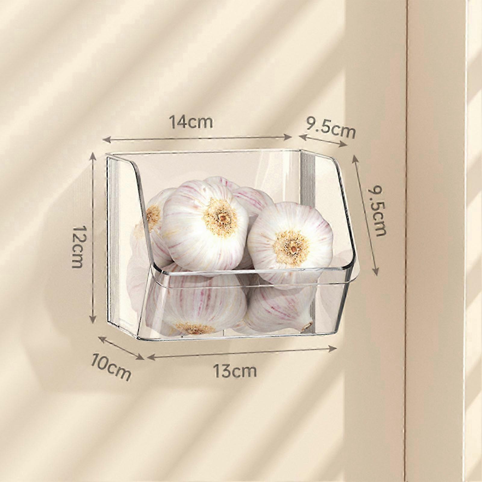 Wall Mounted Garlic Garbage Box Clear Ginger Onion Storage Hanging ...